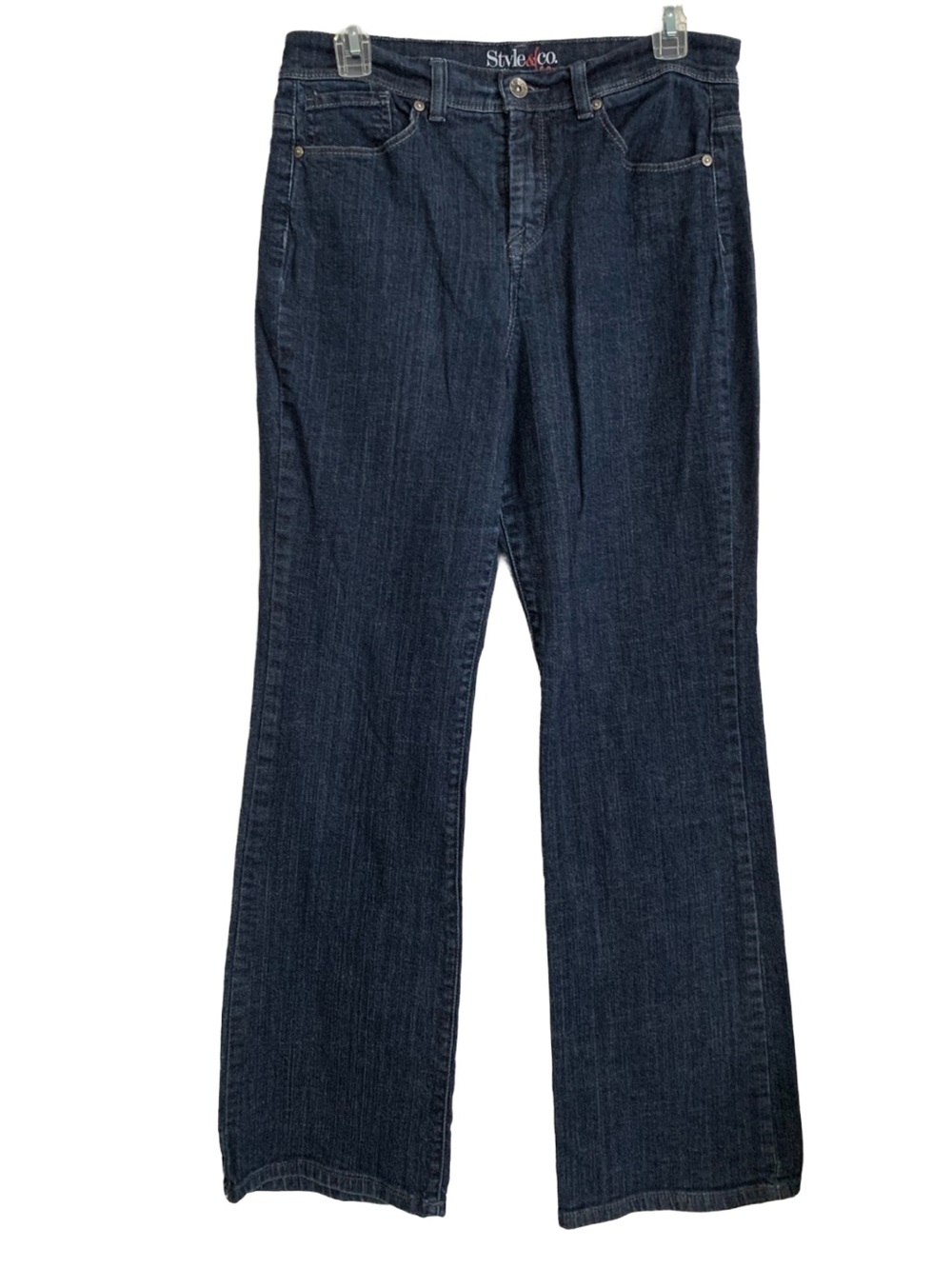 STYLE & CO Women’s Blue Straight Leg Tummy Control Cotton Elastane Jean Pants